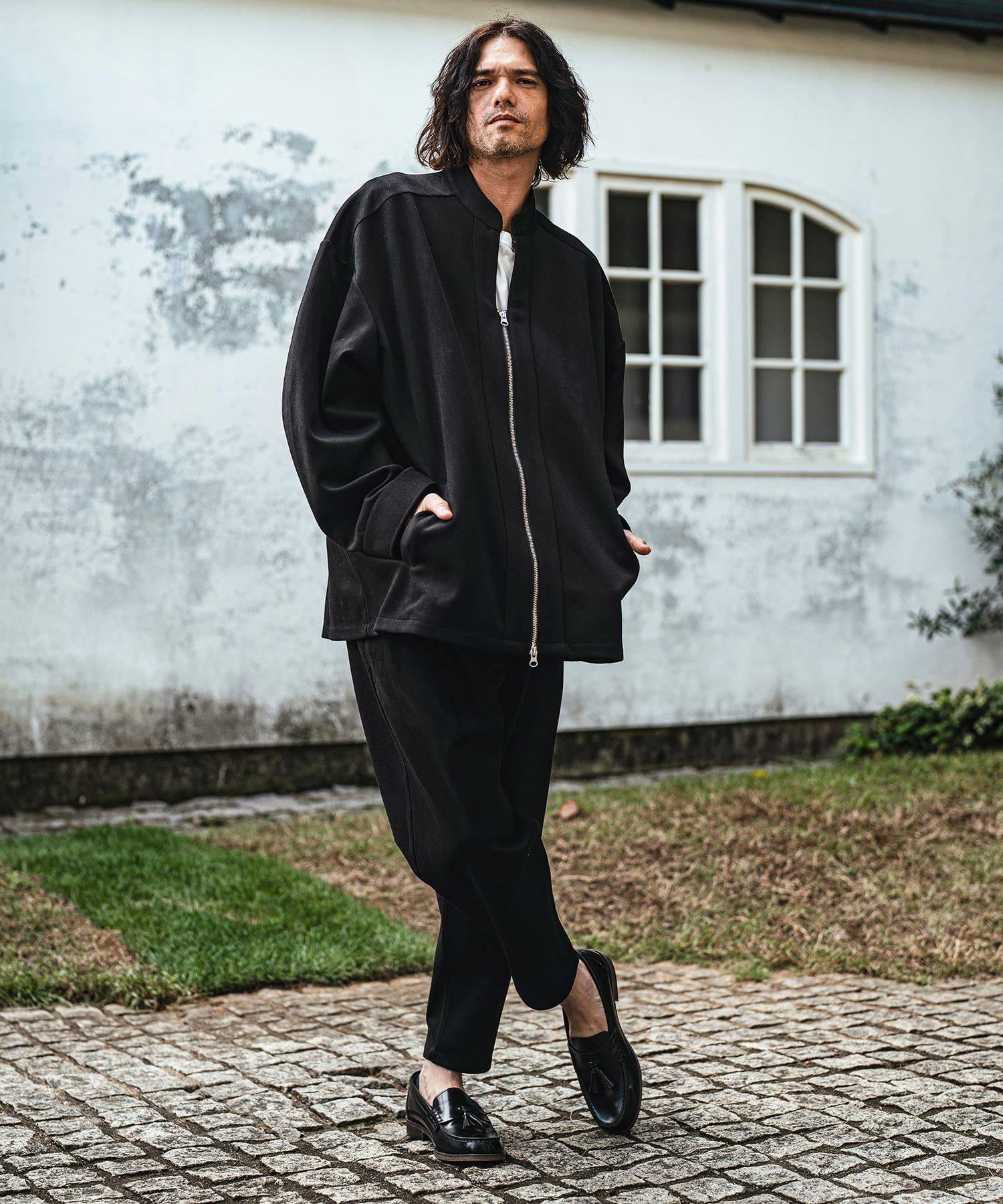 30%OFF【CAMBIO(カンビオ)】 Brushed Span Zipper & Skipper Shirt