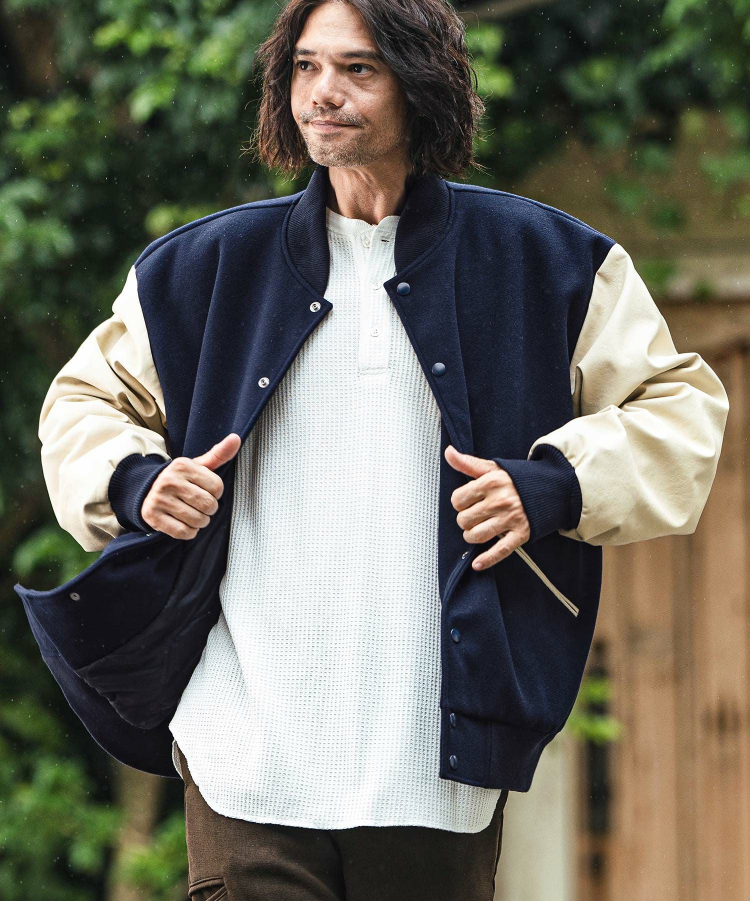 50%OFF【CAMBIO(カンビオ)】メルトンPU切り替えルーズシルエット