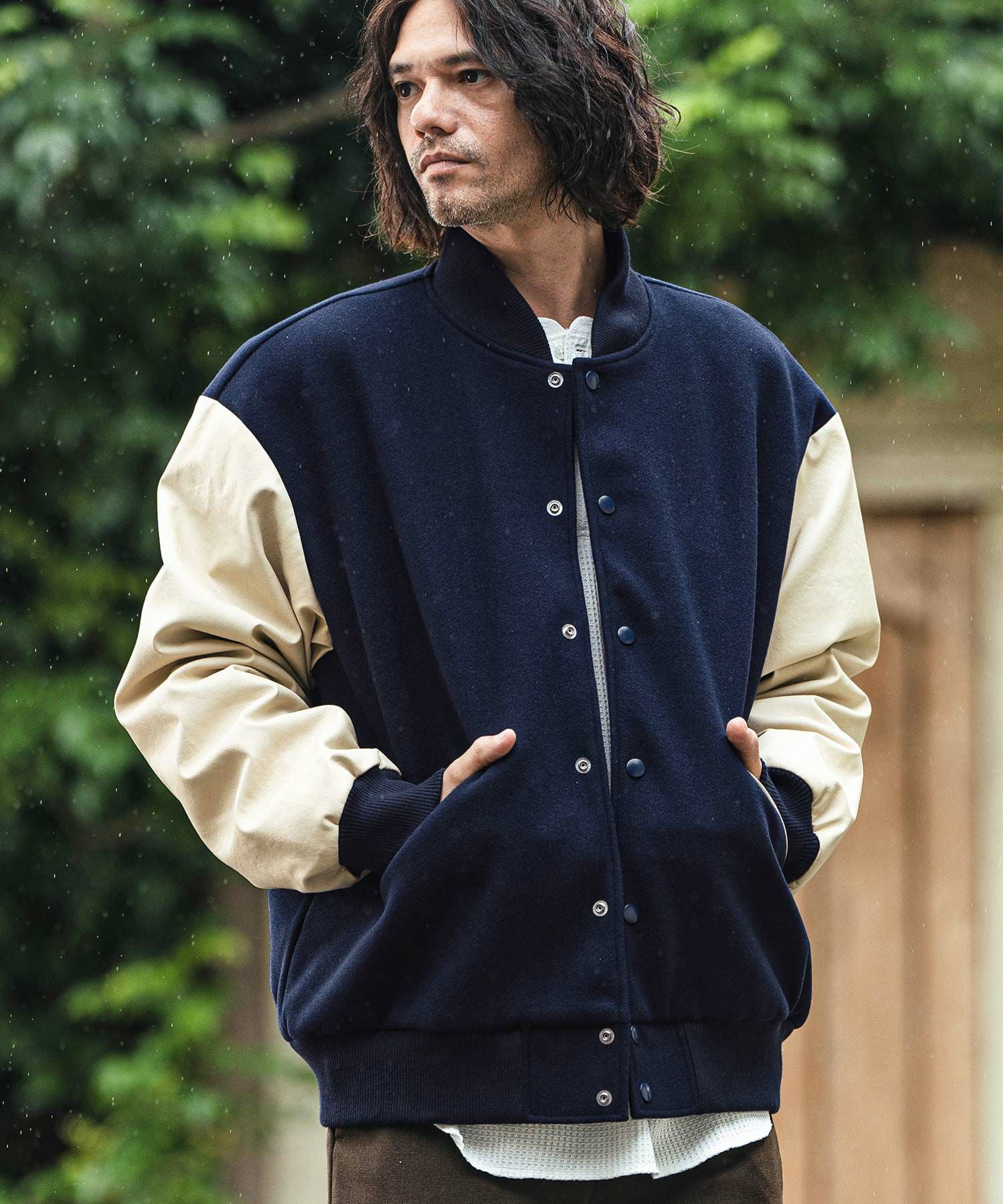 50%OFF【CAMBIO(カンビオ)】メルトンPU切り替えルーズシルエット