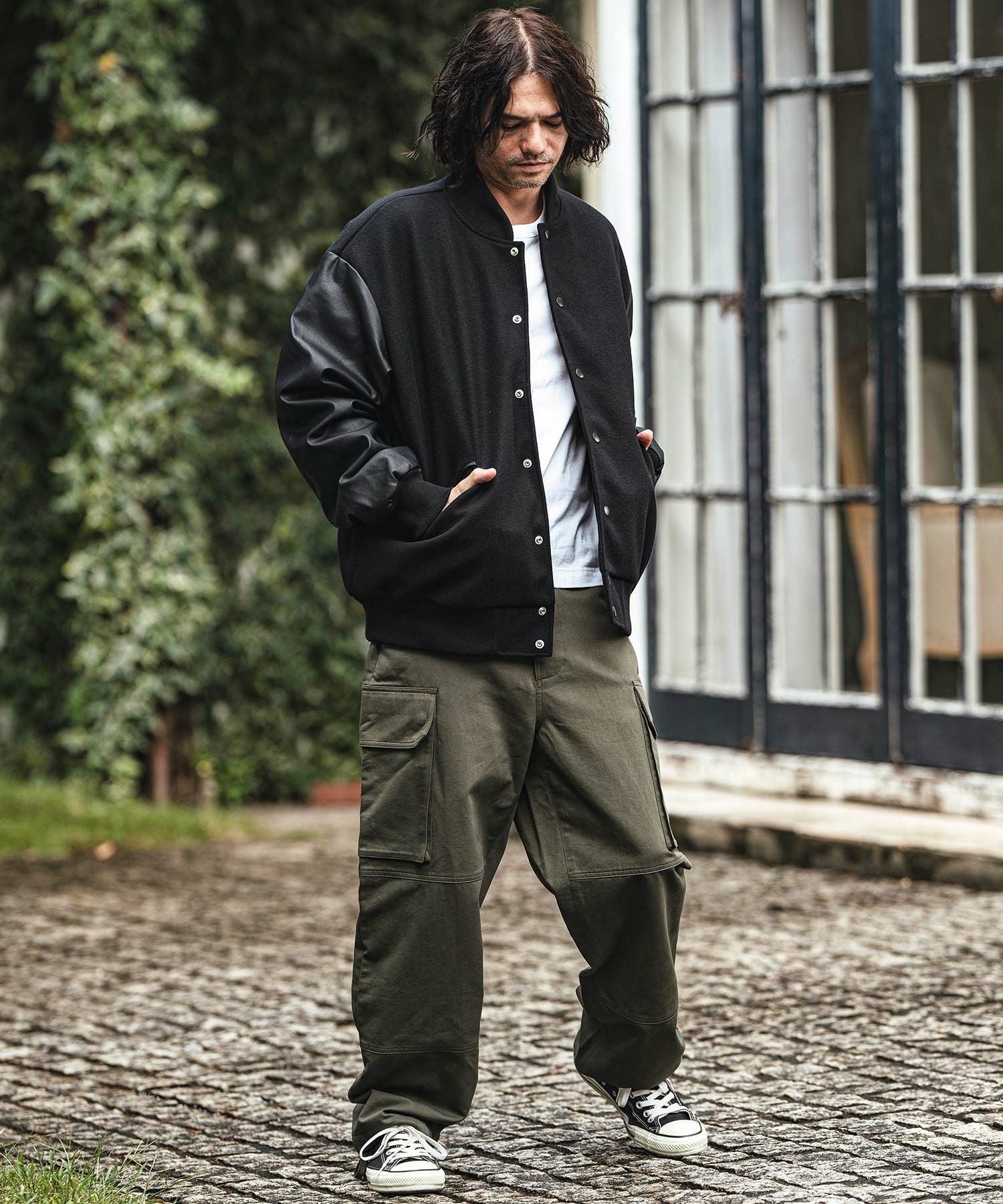 50%OFF【CAMBIO(カンビオ)】メルトンPU切り替えルーズシルエット