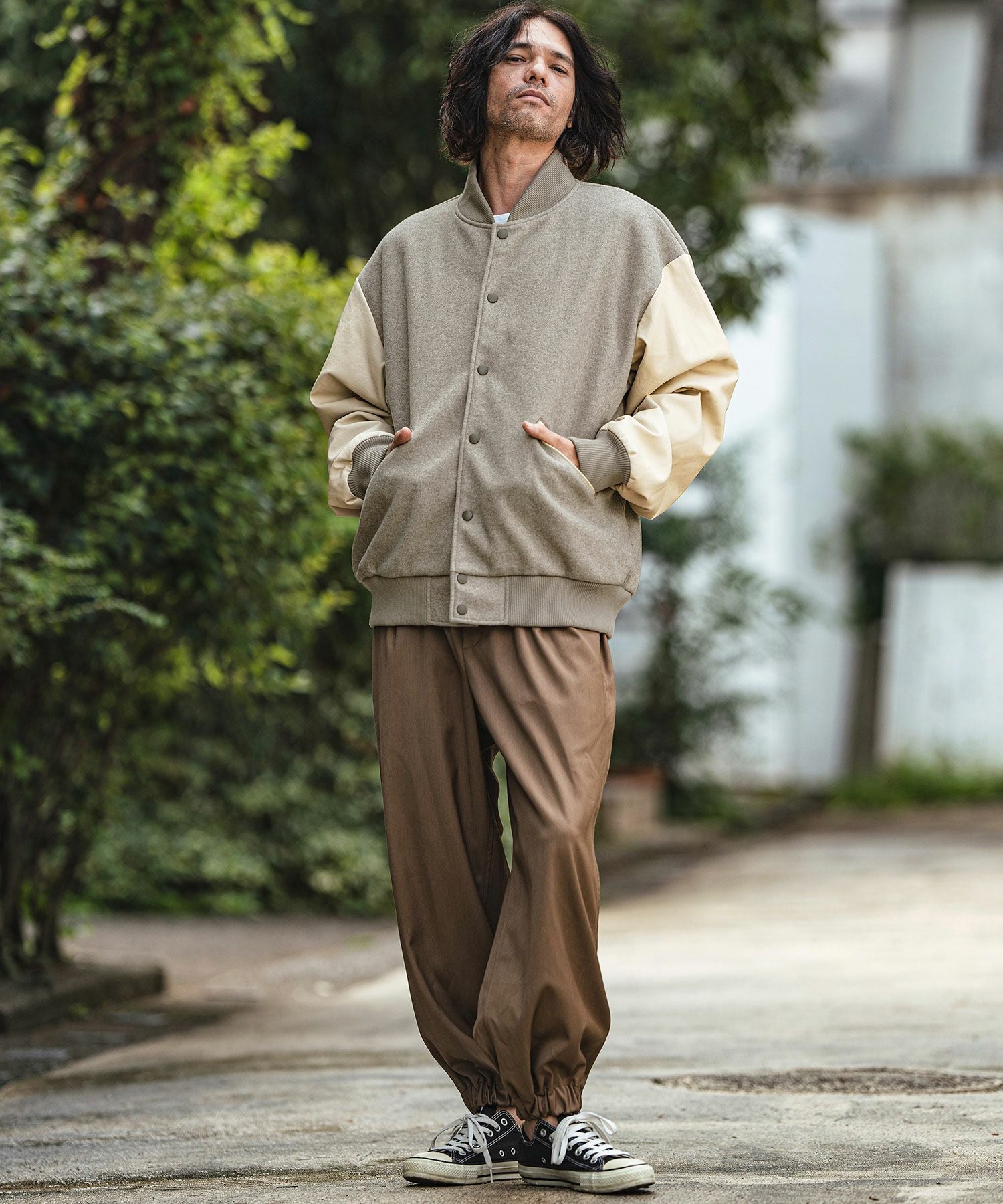 60%OFF【CAMBIO(カンビオ)】メルトンPU切り替えルーズシルエット