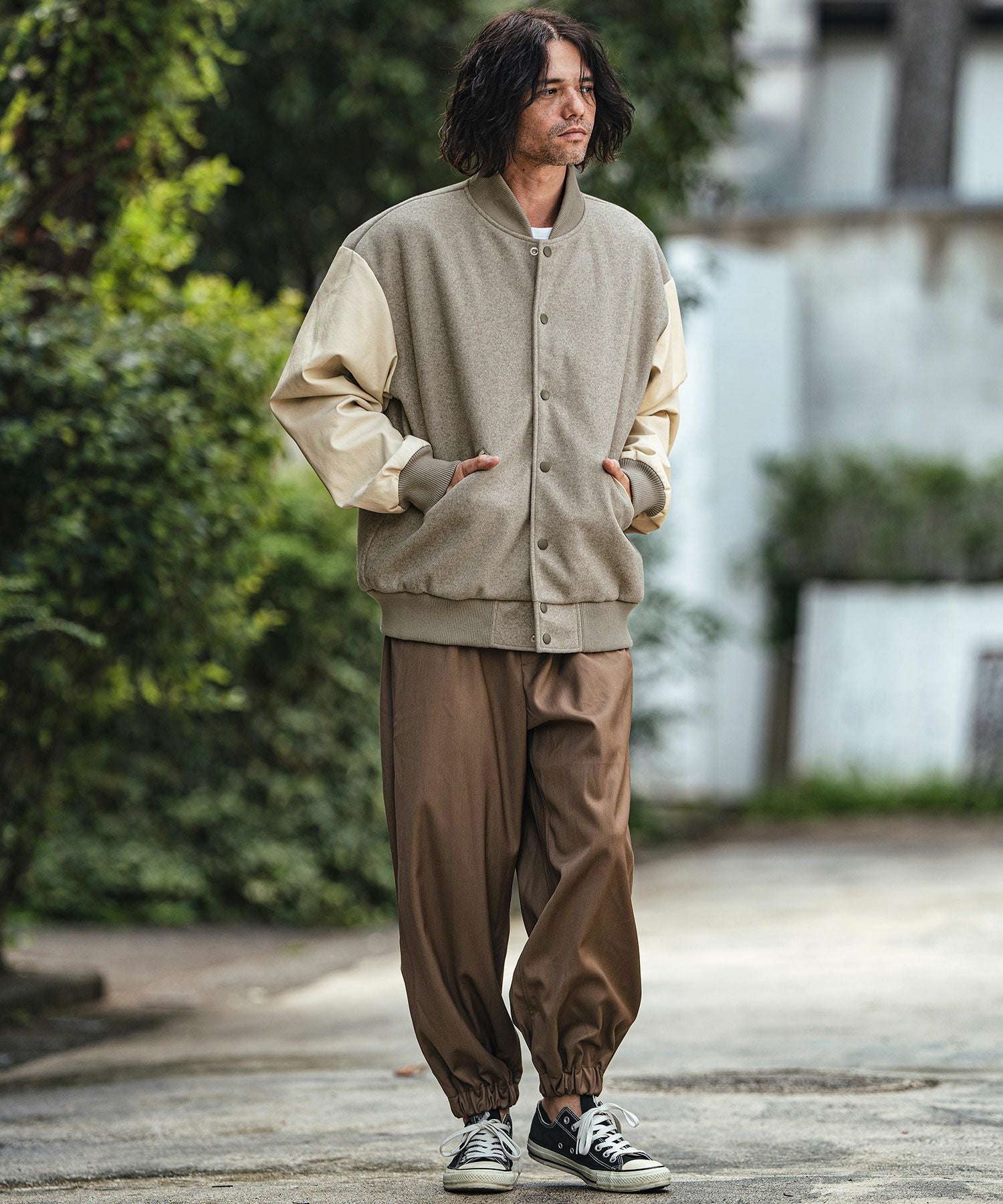50%OFF【CAMBIO(カンビオ)】メルトンPU切り替えルーズシルエット