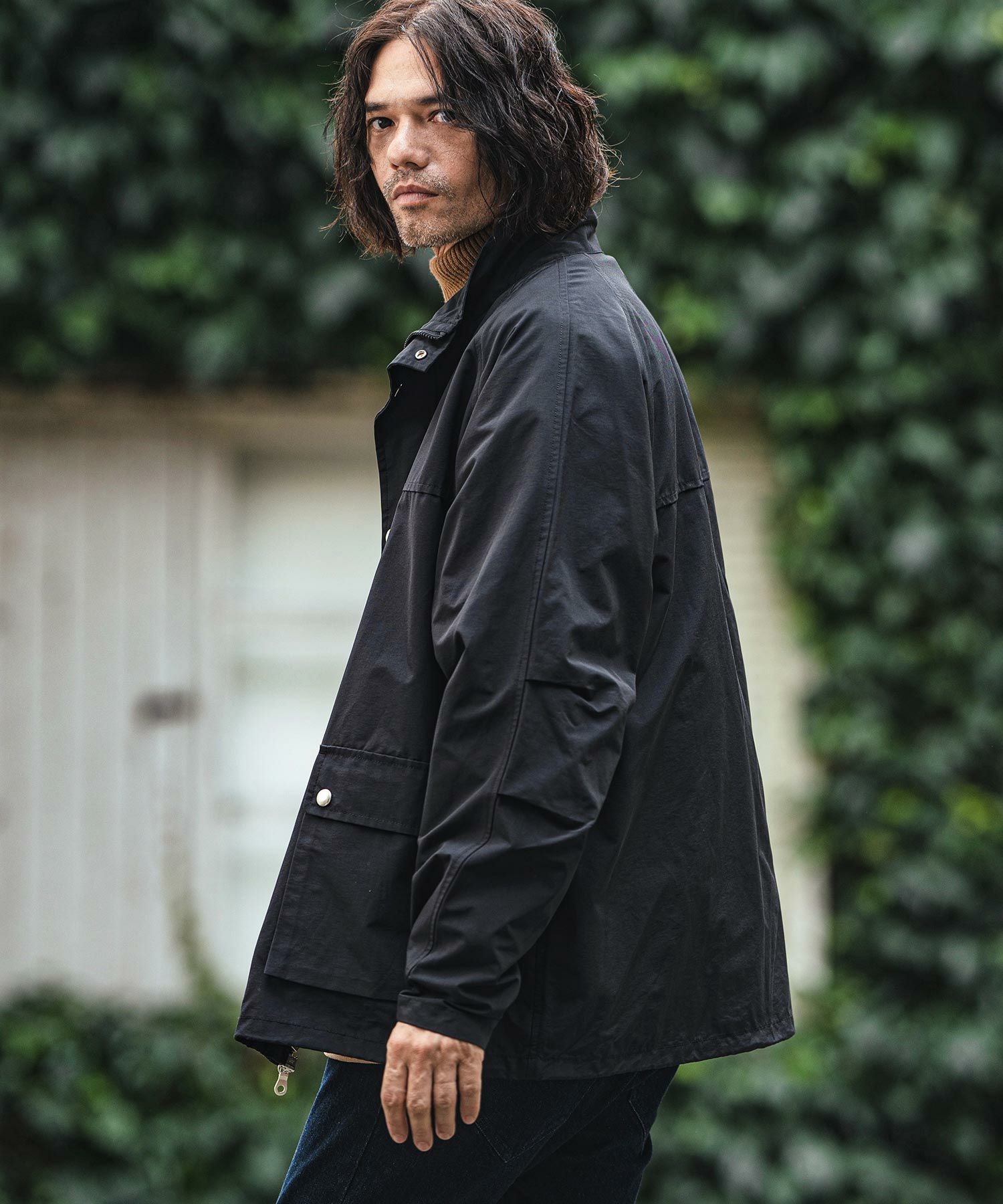 スタンドカラージャケット　ブラック 30%OFF【CAMBIO(カンビオ)】60-40クロススタンドカラージャケット