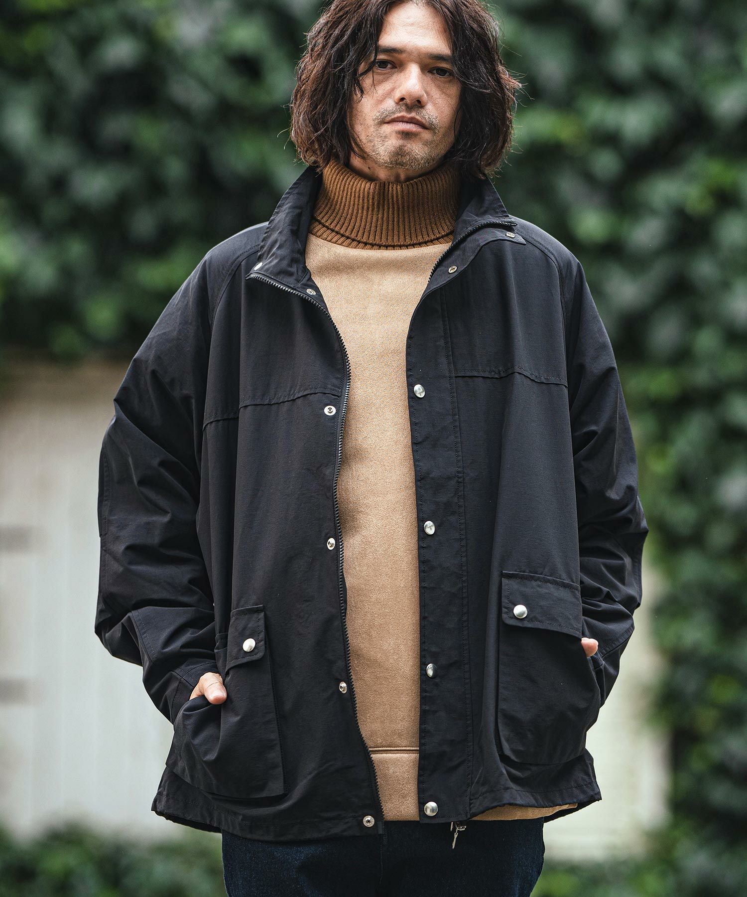ジャケット アウター 30%OFF【CAMBIO(カンビオ)】60-40クロススタンドカラージャケット