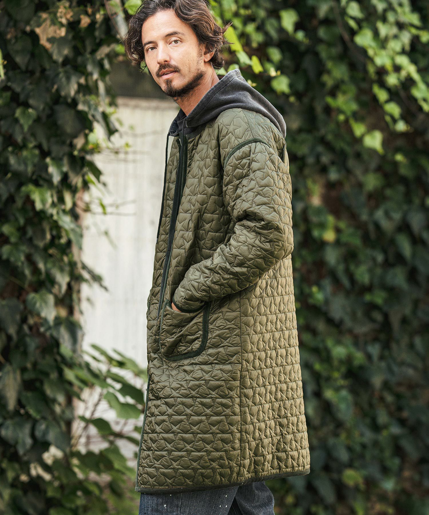 30%OFF【CAMBIO(カンビオ)】Star Pattern Quilted Collarless Jacket