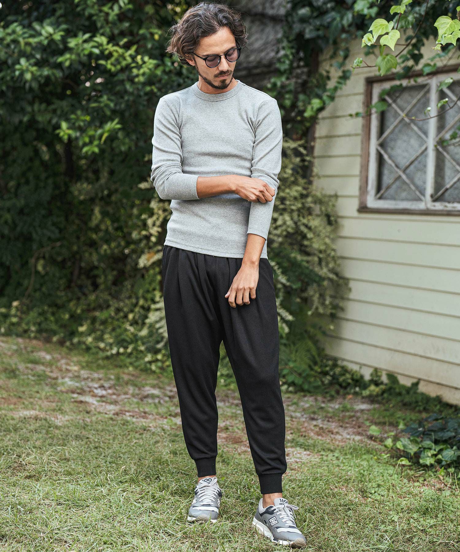 30%OFF【CAMBIO(カンビオ)】Dobby Stripe Jacquard Jogger Pants