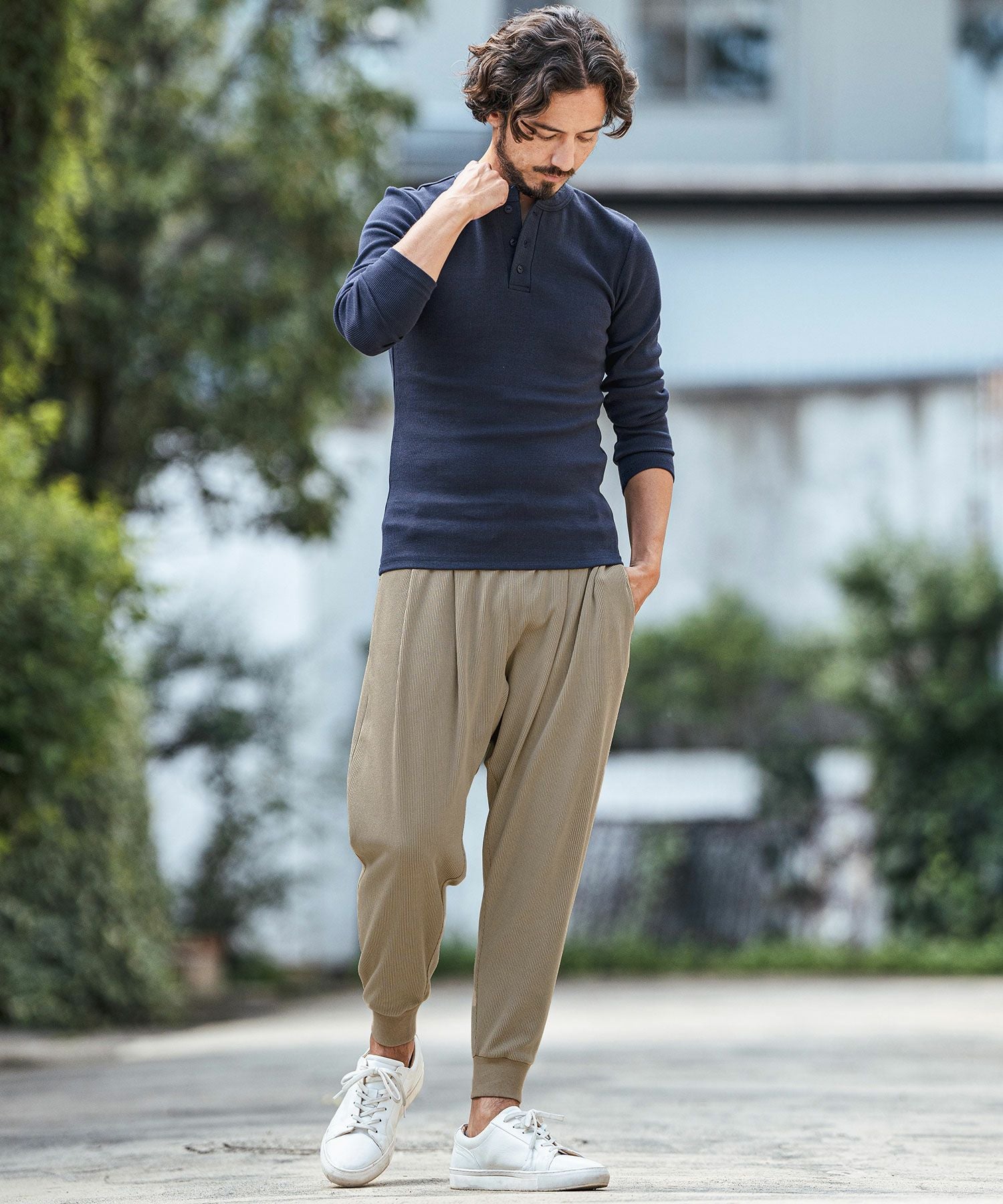 新品未使用CAMBIO Hem Rib Dobby Jacquard Pants 30%OFF【CAMBIO(カンビオ)】Dobby Stripe Jacquard Jogger Pants