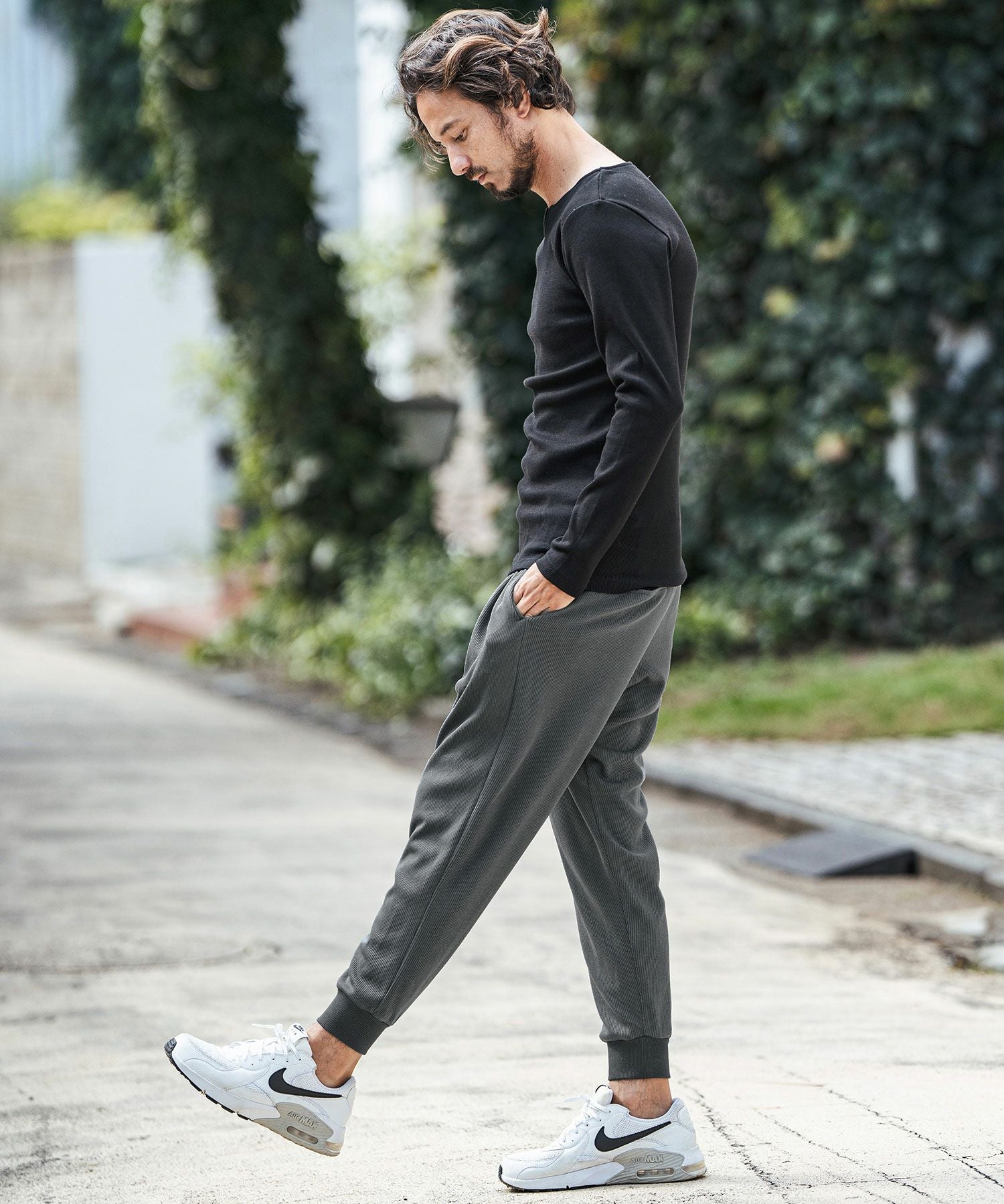 30%OFF【CAMBIO(カンビオ)】Dobby Stripe Jacquard Jogger Pants
