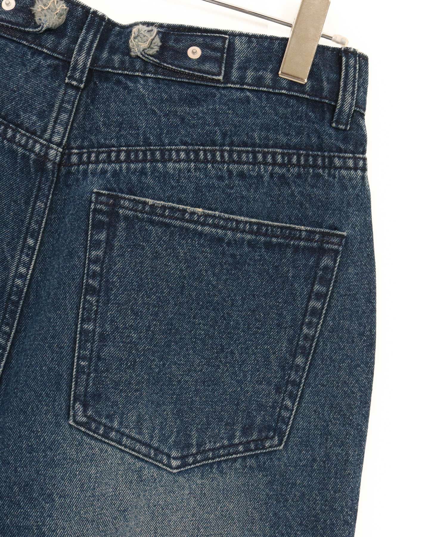 30%OFF【CAMBIO(カンビオ)】Relax Straight Distressed Denim Pants