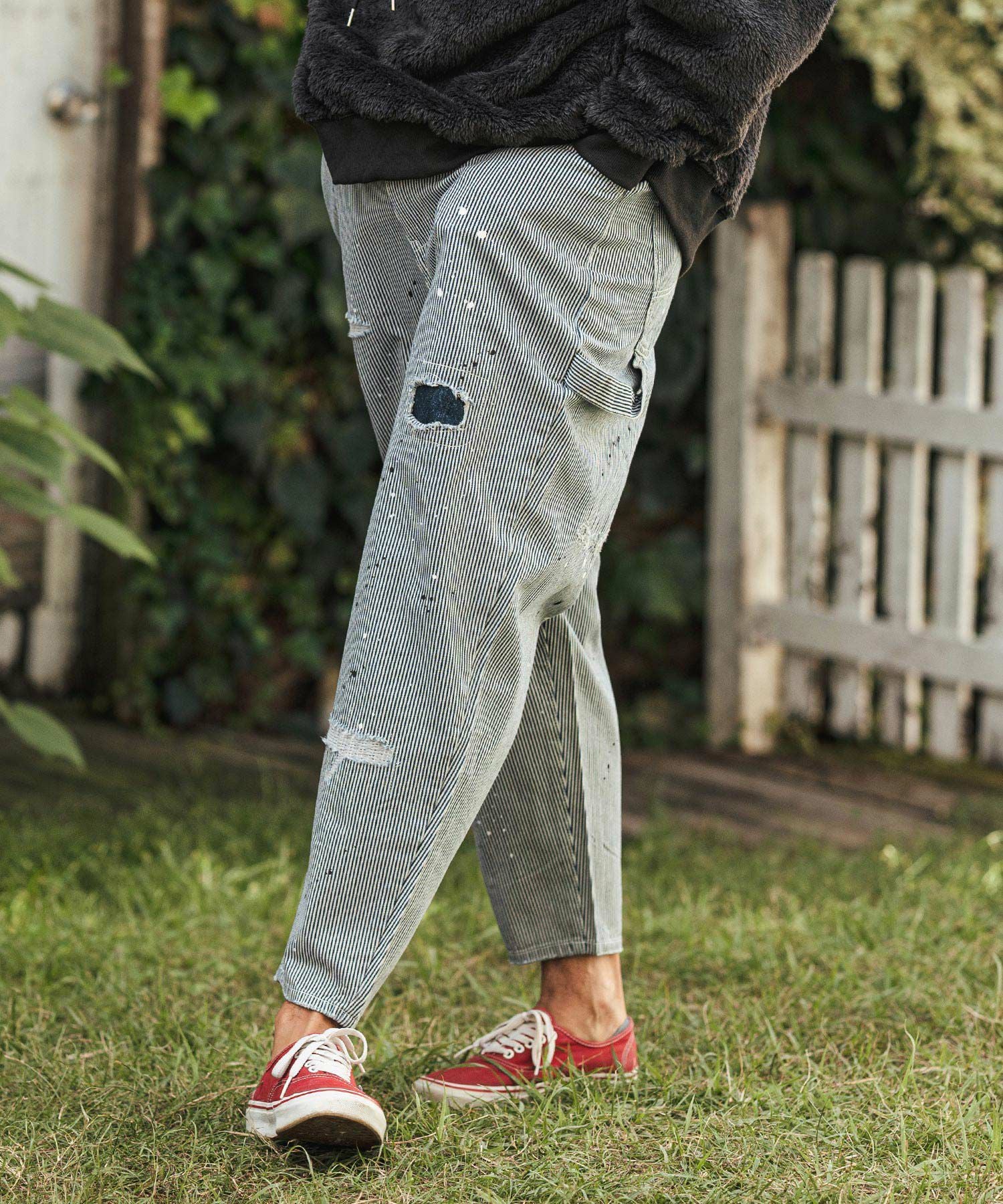30%OFF【CAMBIO(カンビオ)】Hickory Denim Painter Pants ペインター