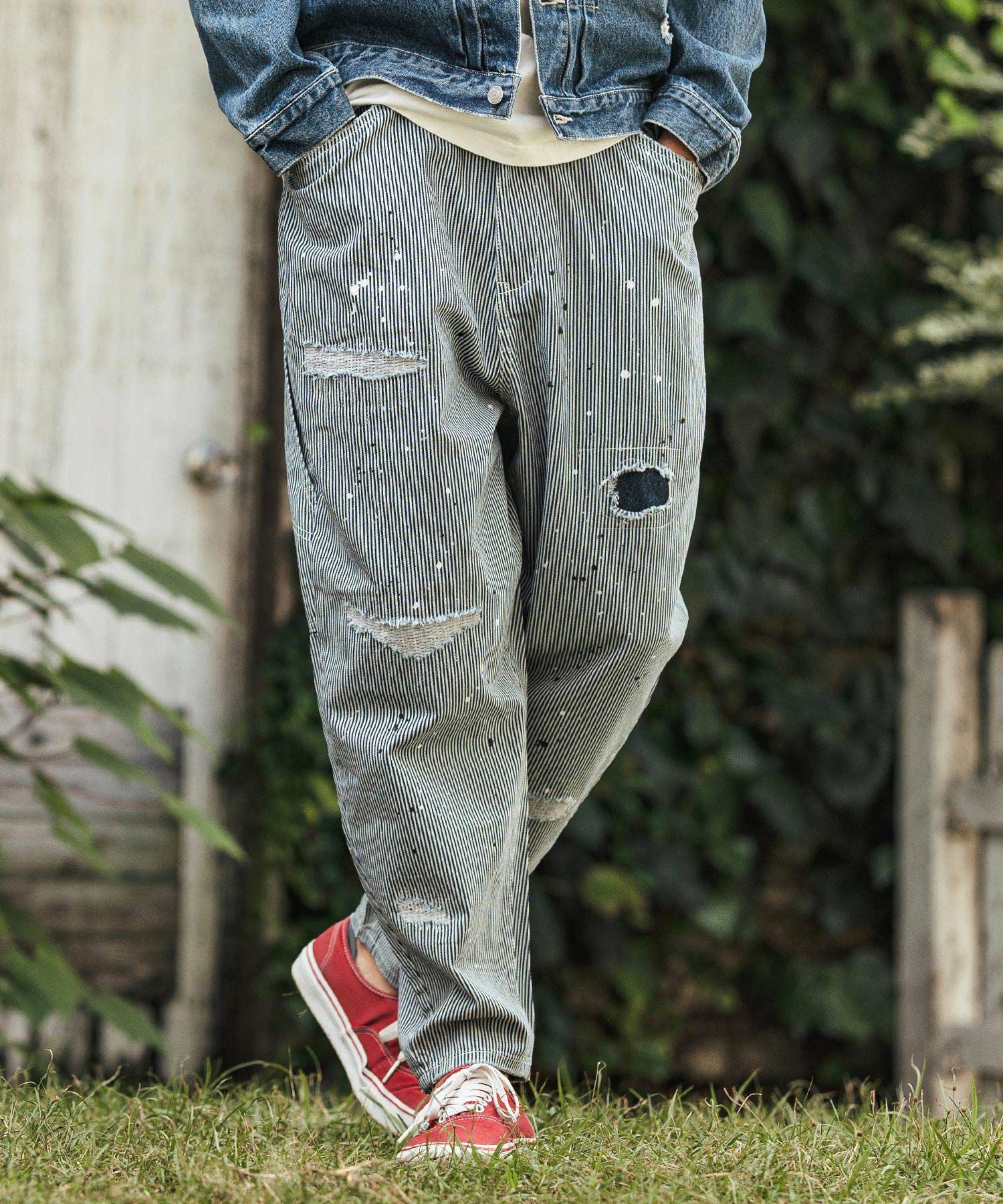 30%OFF【CAMBIO(カンビオ)】Hickory Denim Painter Pants ペインター
