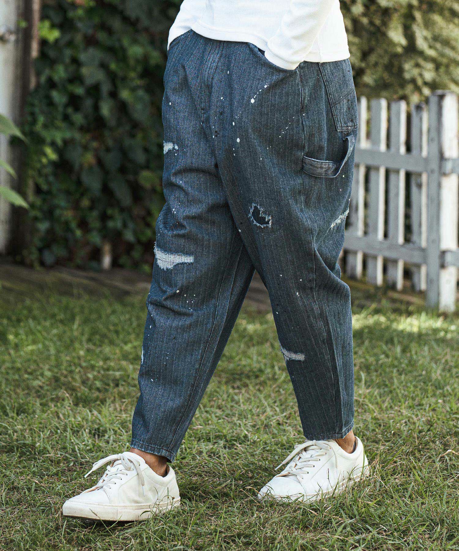 30%OFF【CAMBIO(カンビオ)】Herringbone Denim Painter Pants