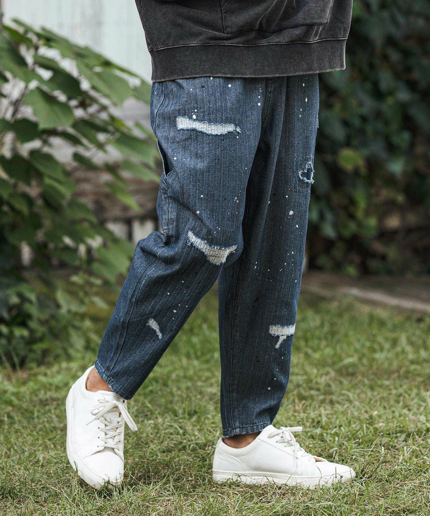 30%OFF【CAMBIO(カンビオ)】Herringbone Denim Painter Pants