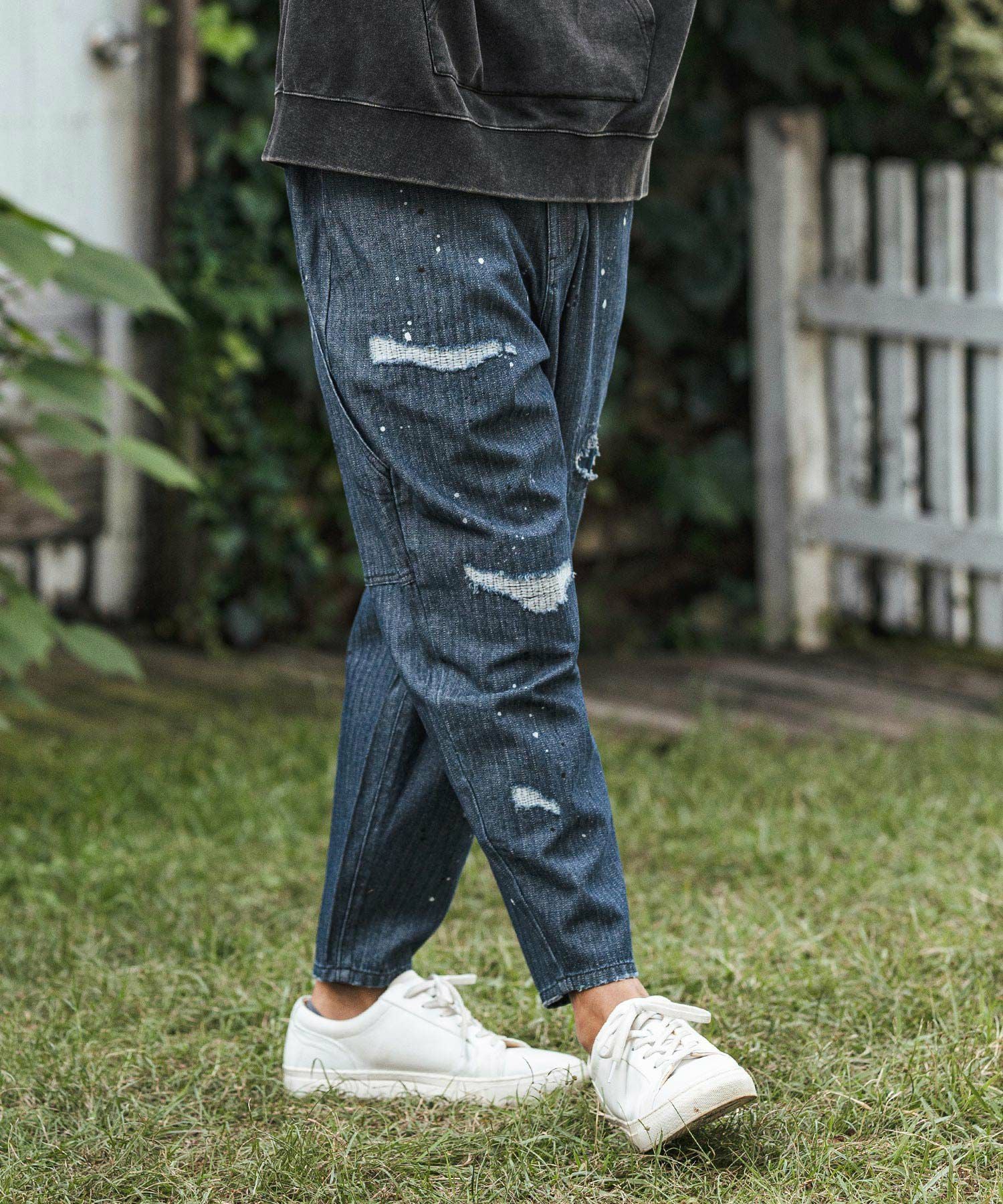 30%OFF【CAMBIO(カンビオ)】Herringbone Denim Painter Pants