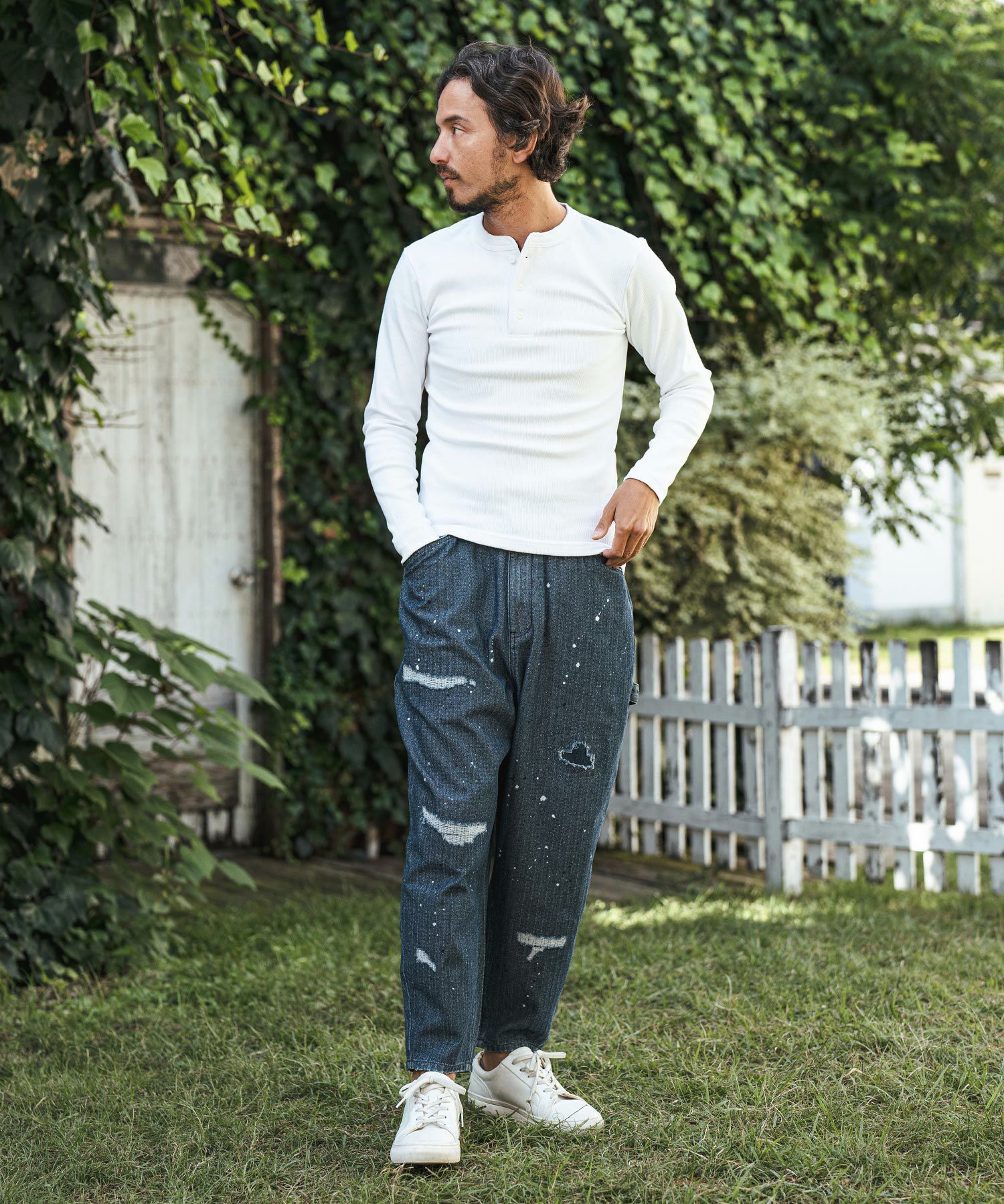 30%OFF【CAMBIO(カンビオ)】Herringbone Denim Painter Pants