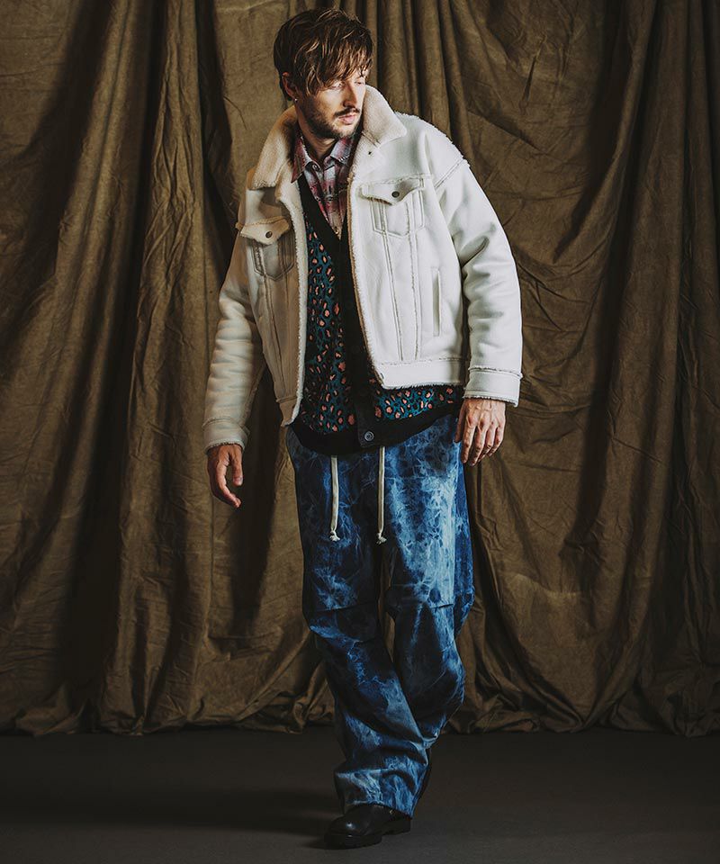 30%OFF【NO ID.(ノーアイディー)】 ﾌｪｲｸﾑｰﾄﾝBIG-Gｼﾞｬﾝ(855006-910B