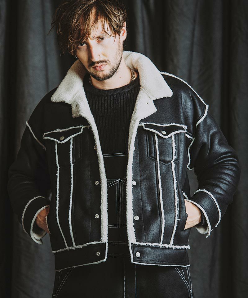 30%OFF【NO ID.(ノーアイディー)】 ﾌｪｲｸﾑｰﾄﾝBIG-Gｼﾞｬﾝ(855006-910B