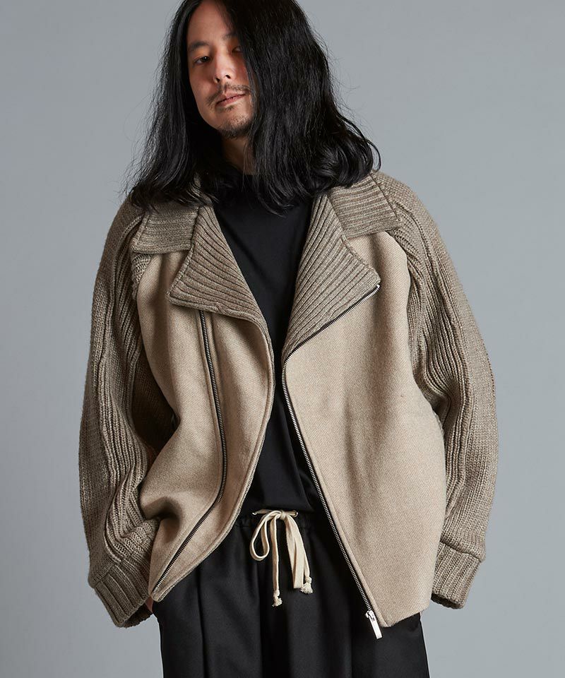 50%OFF【NO ID.(ノーアイディー)】ﾁｪﾝｼﾞﾝｸﾞﾆｯﾄBIGﾗｲﾀﾞｰｽJKT(855010