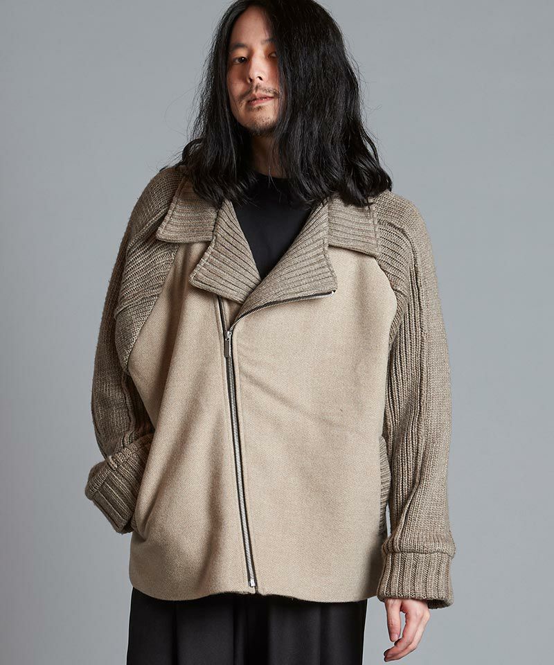 50%OFF【NO ID.(ノーアイディー)】ﾁｪﾝｼﾞﾝｸﾞﾆｯﾄBIGﾗｲﾀﾞｰｽJKT(855010
