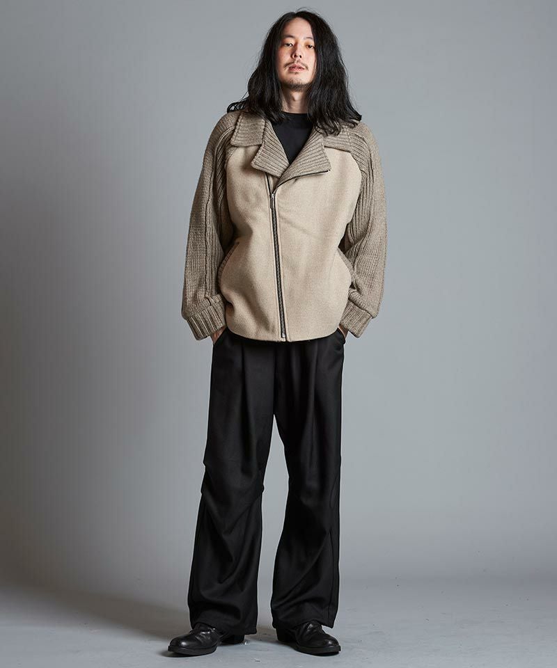 50%OFF【NO ID.(ノーアイディー)】ﾁｪﾝｼﾞﾝｸﾞﾆｯﾄBIGﾗｲﾀﾞｰｽJKT(855010