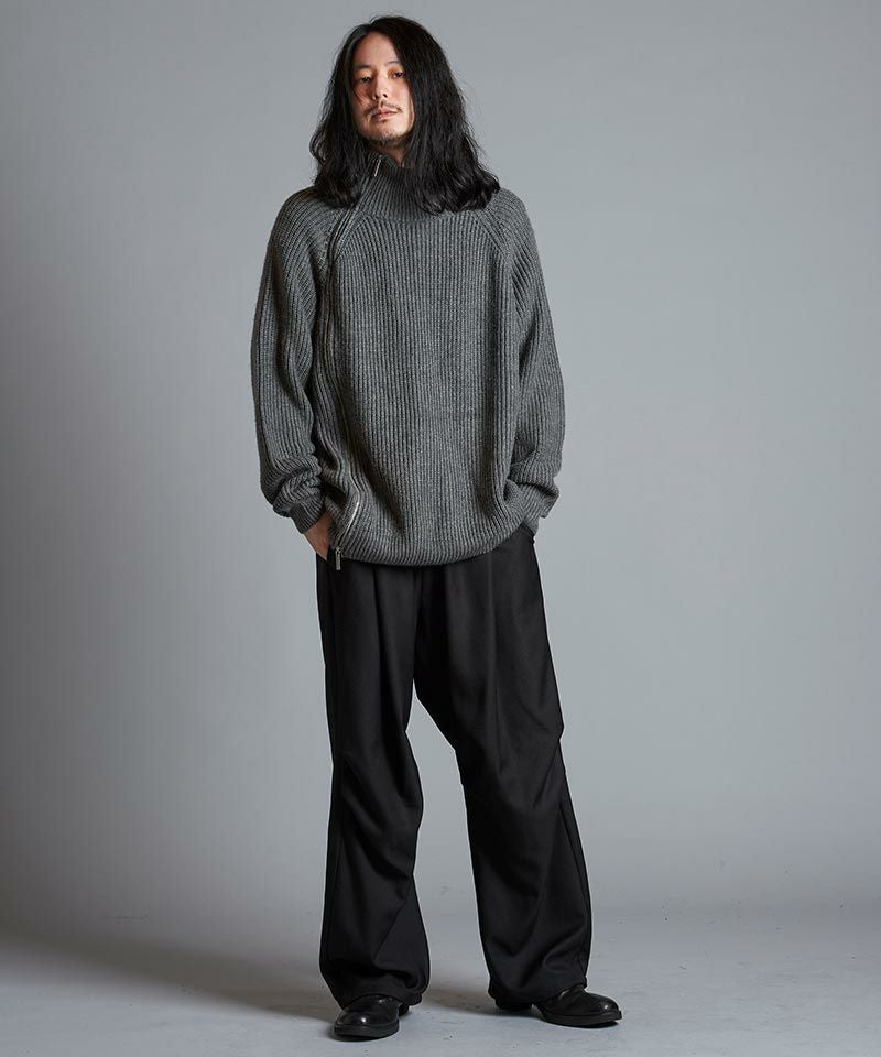 30%OFF【NO ID.(ノーアイディー)】ｱｼﾝﾒﾄﾘｰZIPﾆｯﾄﾀｰﾄﾙﾈｯｸCD