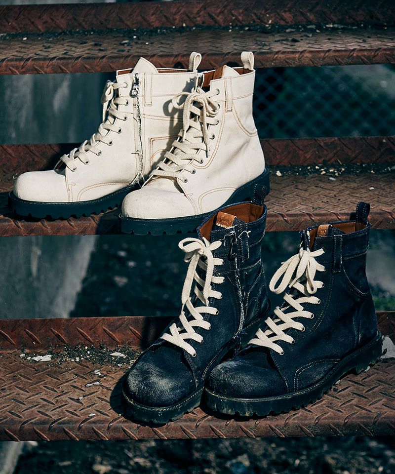 glamb(グラム)】Oiled Denim Boots オイルドデニムブーツ(GB0125-AC03 