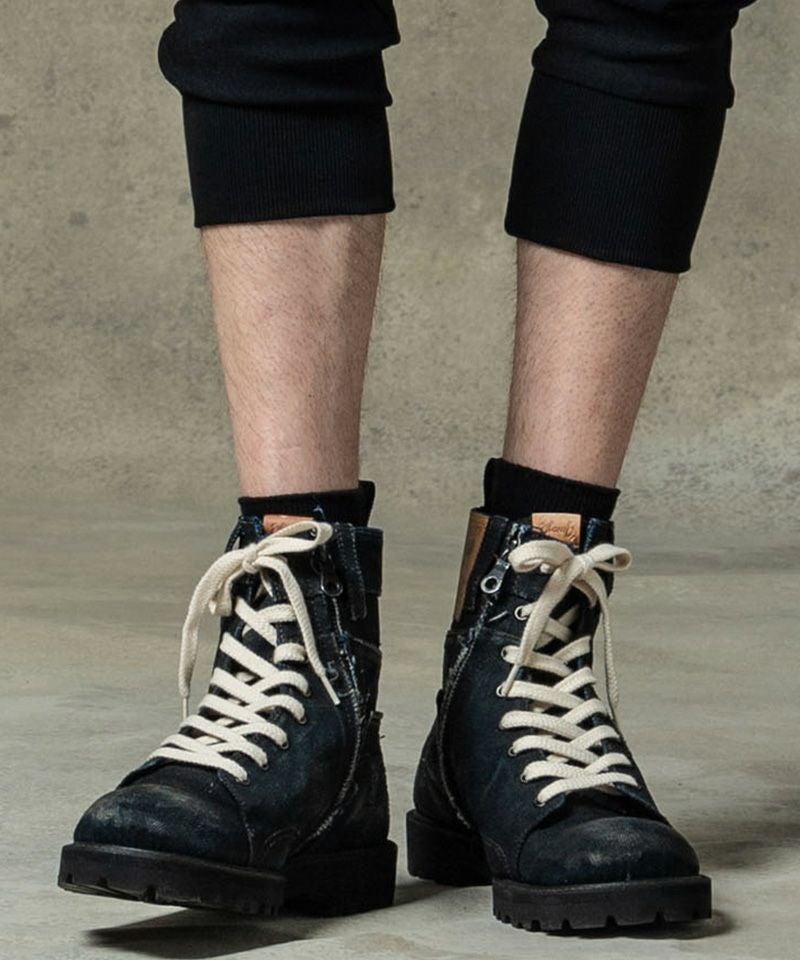 glamb(グラム)】Oiled Denim Boots オイルドデニムブーツ(GB0125-AC03