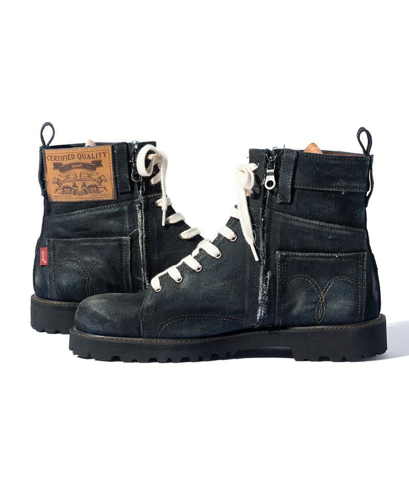 glamb(グラム)】Oiled Denim Boots オイルドデニムブーツ(GB0125-AC03