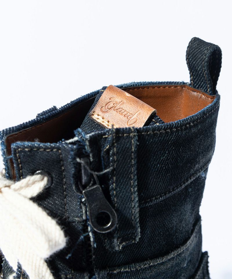 glamb(グラム)】Oiled Denim Boots オイルドデニムブーツ(GB0125-AC03