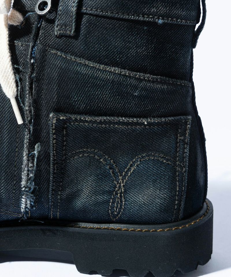 glamb(グラム)】Oiled Denim Boots オイルドデニムブーツ(GB0125-AC03