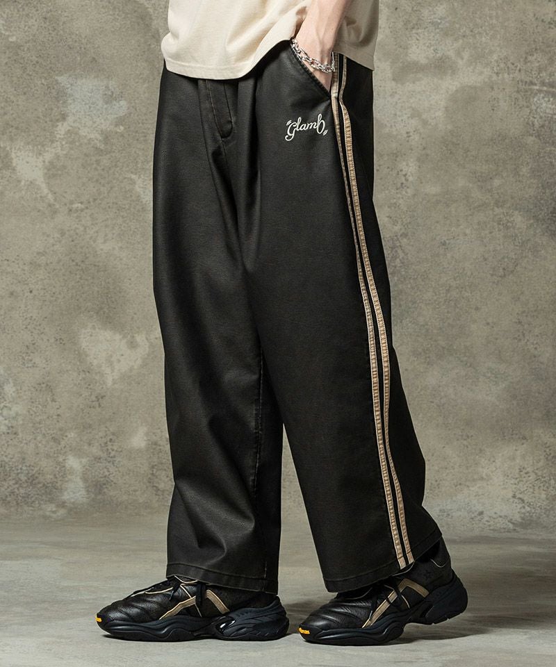 glamb(グラム)】Synth Leather Track Pants シンセレザートラック