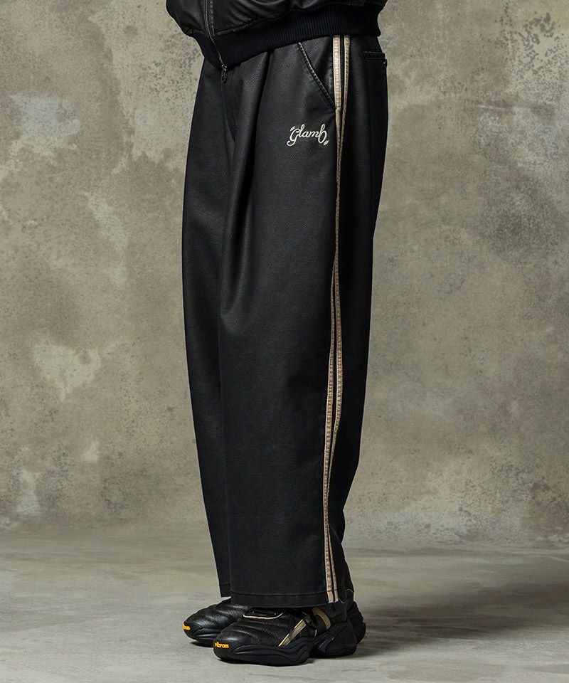 glamb(グラム)】Synth Leather Track Pants シンセレザートラック