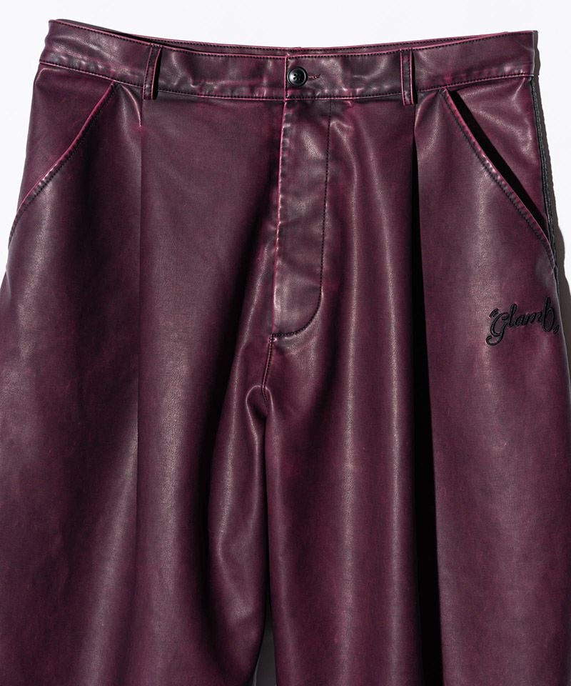 glamb(グラム)】Synth Leather Track Pants シンセレザートラック