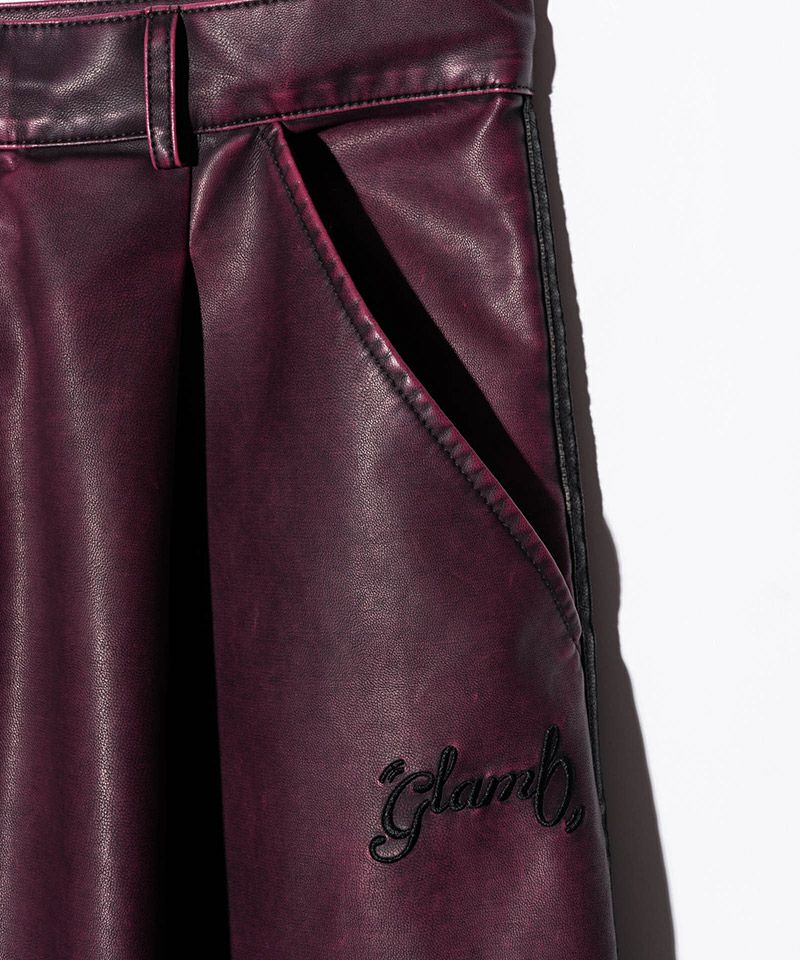 glamb(グラム)】Synth Leather Track Pants シンセレザートラック