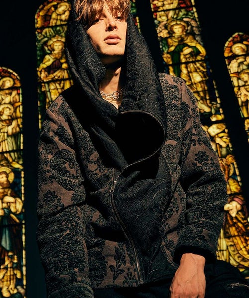 glamb(グラム)】STUNN Drape Neck Jacket スタンドレープネック 