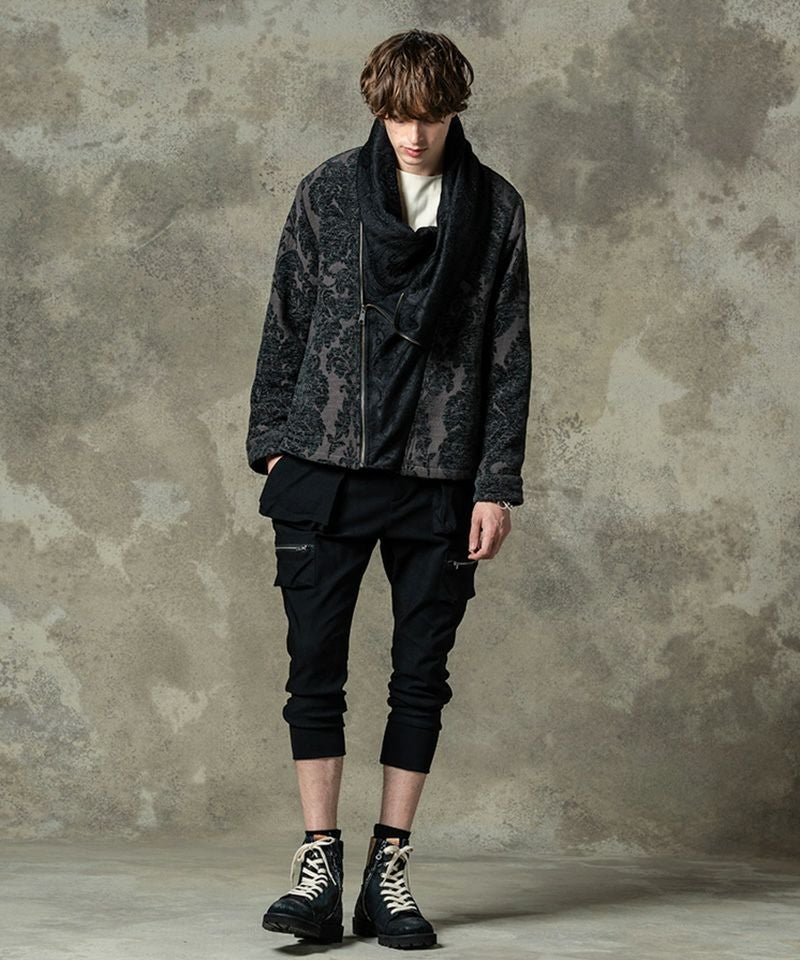glamb(グラム)】STUNN Drape Neck Jacket スタンドレープネック 