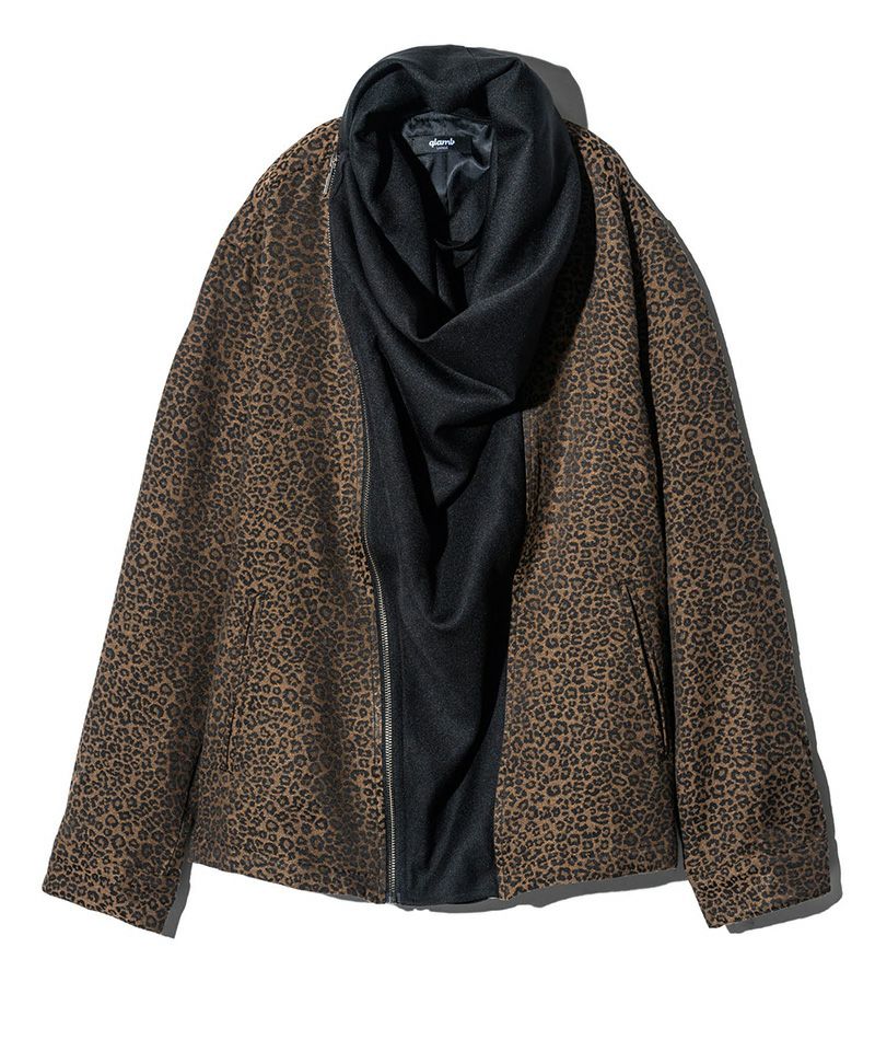 glamb(グラム)】STUNN Drape Neck Jacket スタンドレープネック