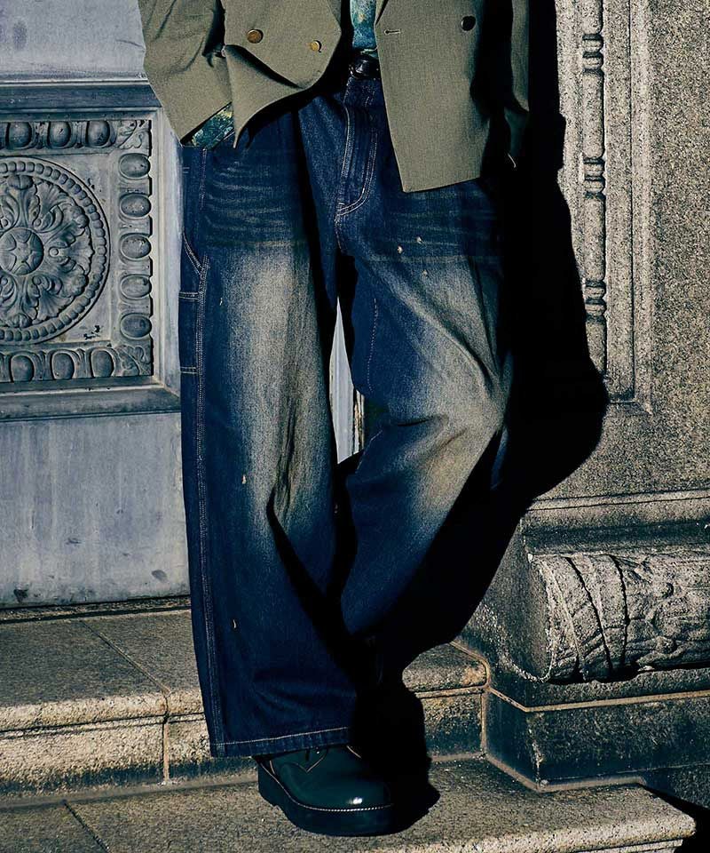 glamb(グラム)】Red Dirt Work Denim レッドダートワークデニムパンツ 