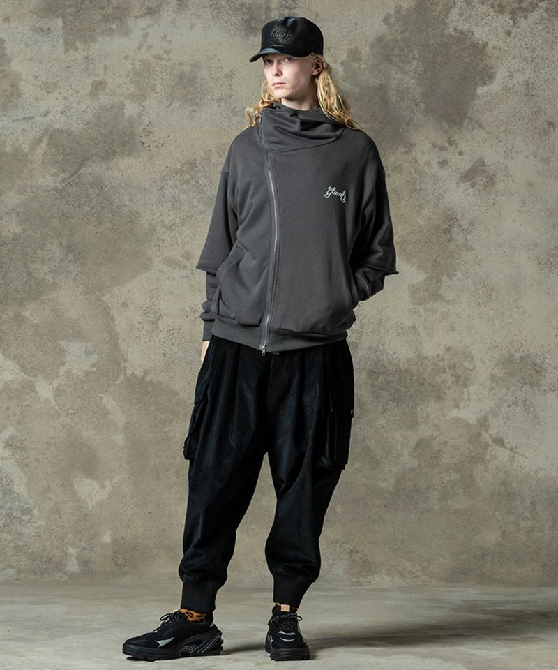 glamb(グラム)】Asymmetry Layered Hoodie アシンメトリーレイヤード