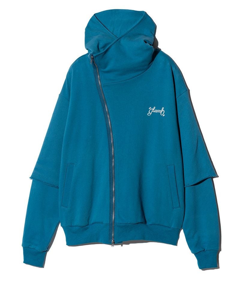 glamb(グラム)】Asymmetry Layered Hoodie アシンメトリーレイヤード