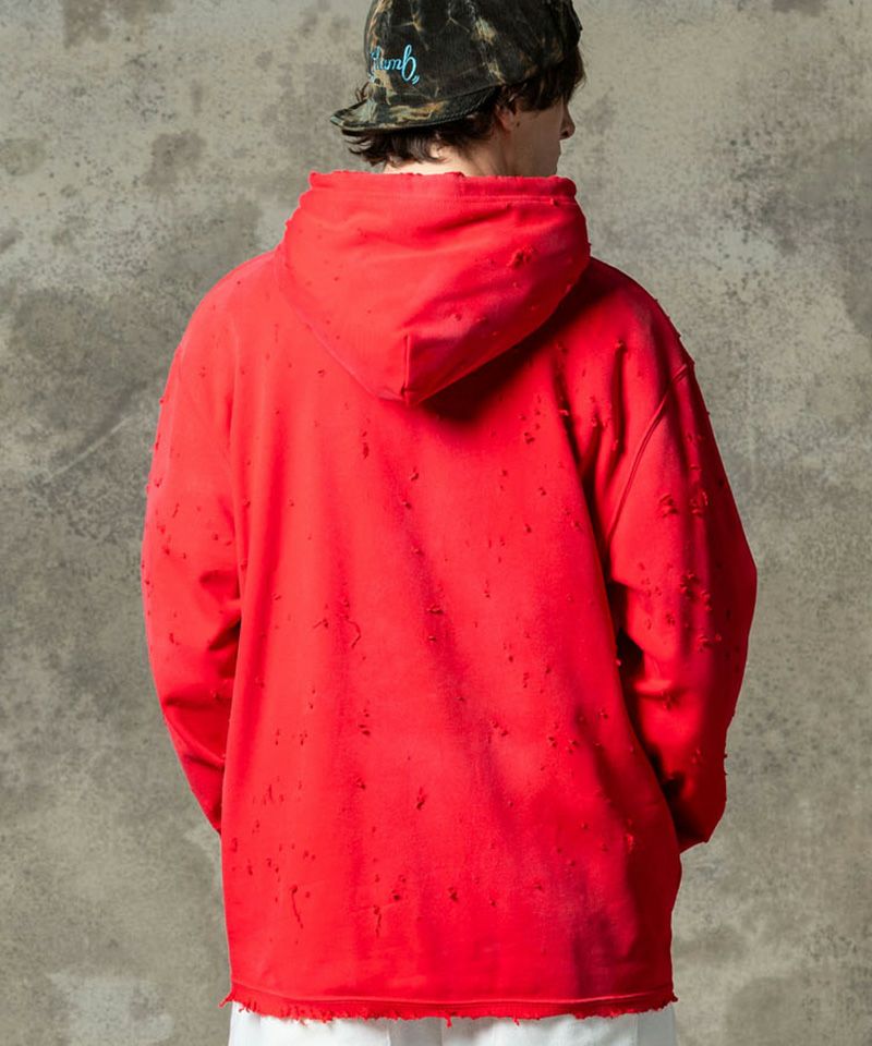 glamb(グラム)】Destructive Hoodie ディストラクティブフーディ