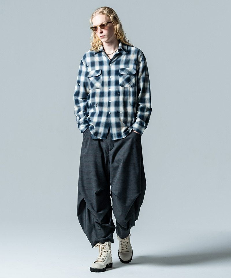 glamb(グラム)】Irregular Tuck Wide Slacks ファイブタックワイド