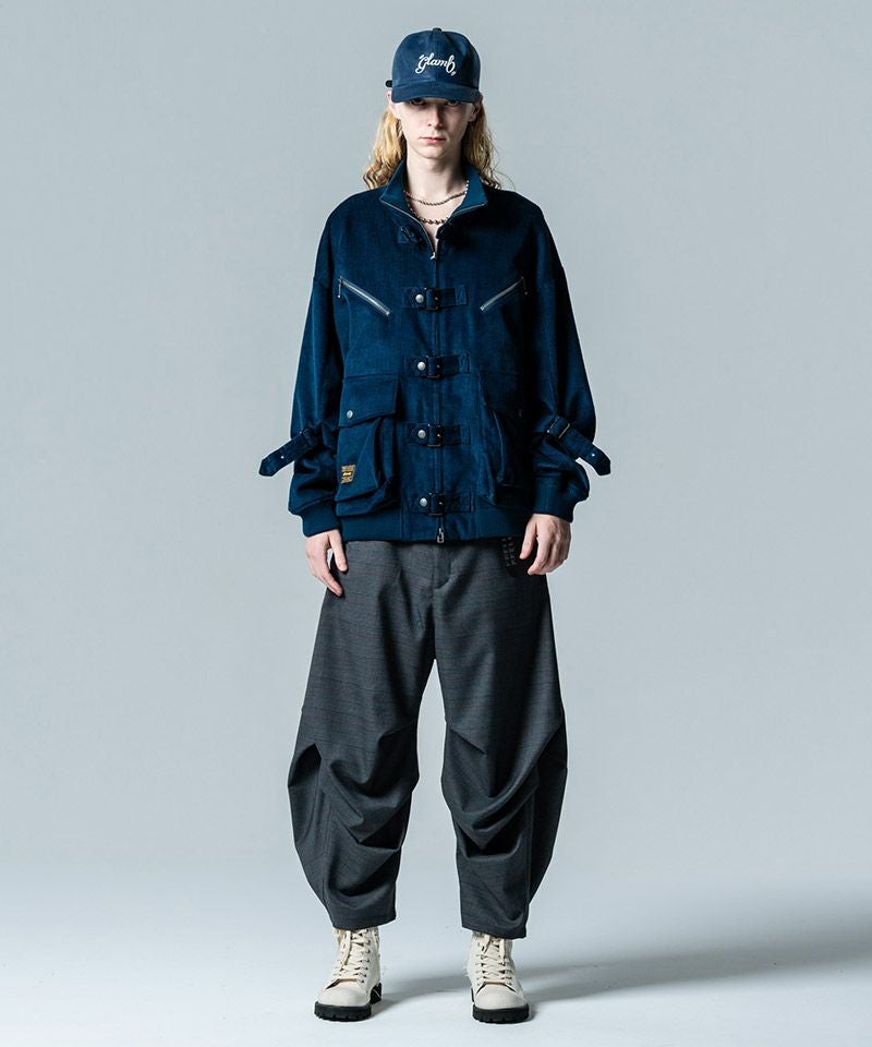 glamb(グラム)】Irregular Tuck Wide Slacks ファイブタックワイド