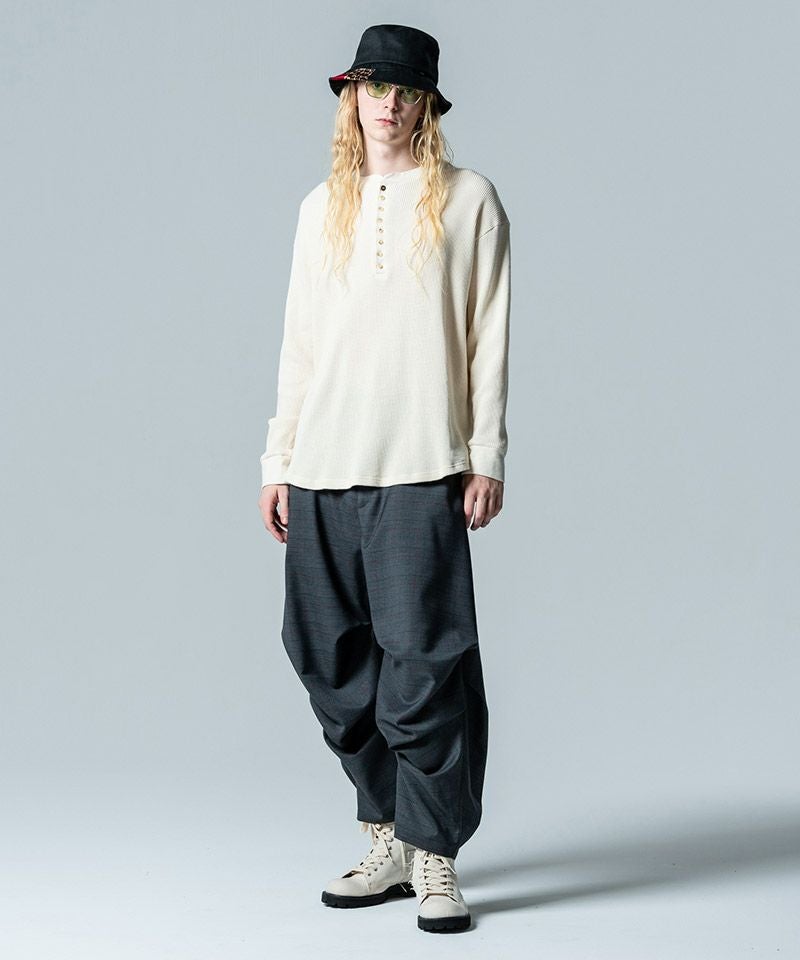 glamb(グラム)】Irregular Tuck Wide Slacks ファイブタックワイド
