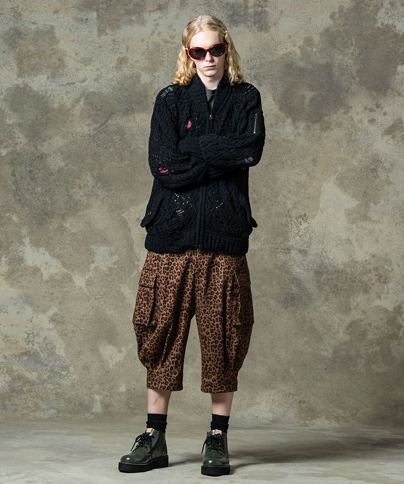 美品 23SS グラム クロップド サルエル カーゴ パンツ 黒 ブラック L glamb(グラム)】Cropped Sarrouel Cargo Pants クロップドサルエル