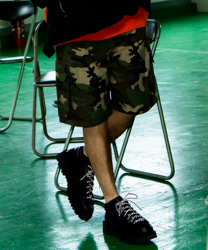 430(フォーサーティ)】ESLOT CAMO CARGO SHORTS カーゴショーツ(25-022
