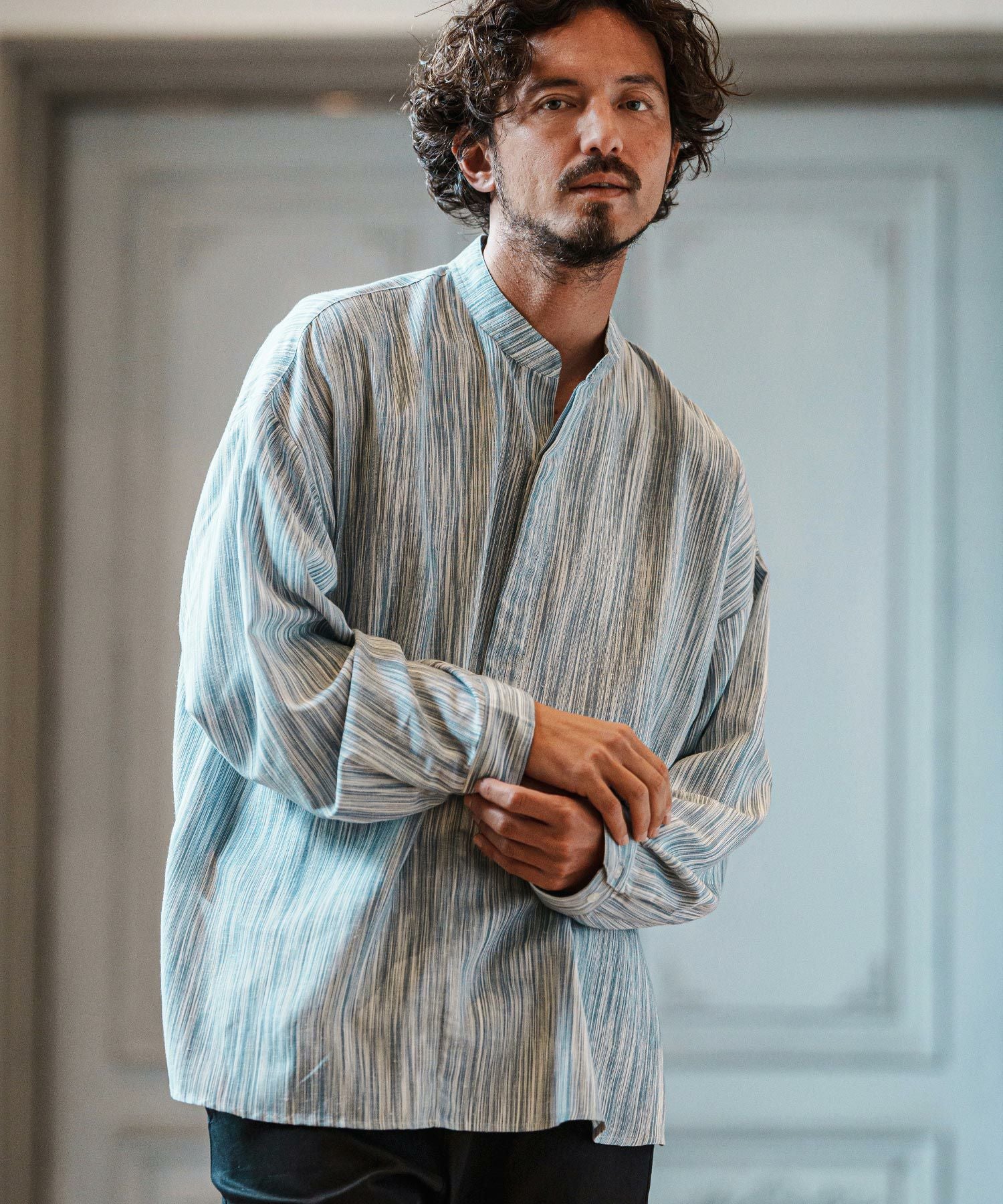 ブルネロクチネリ 【美品】MSCDARL30 ラメ糸 ストライプ リネンシルク BRUNELLO CUCINELLI - ブルネロクチネリ 【美品】MSCDARL30 ラメ糸