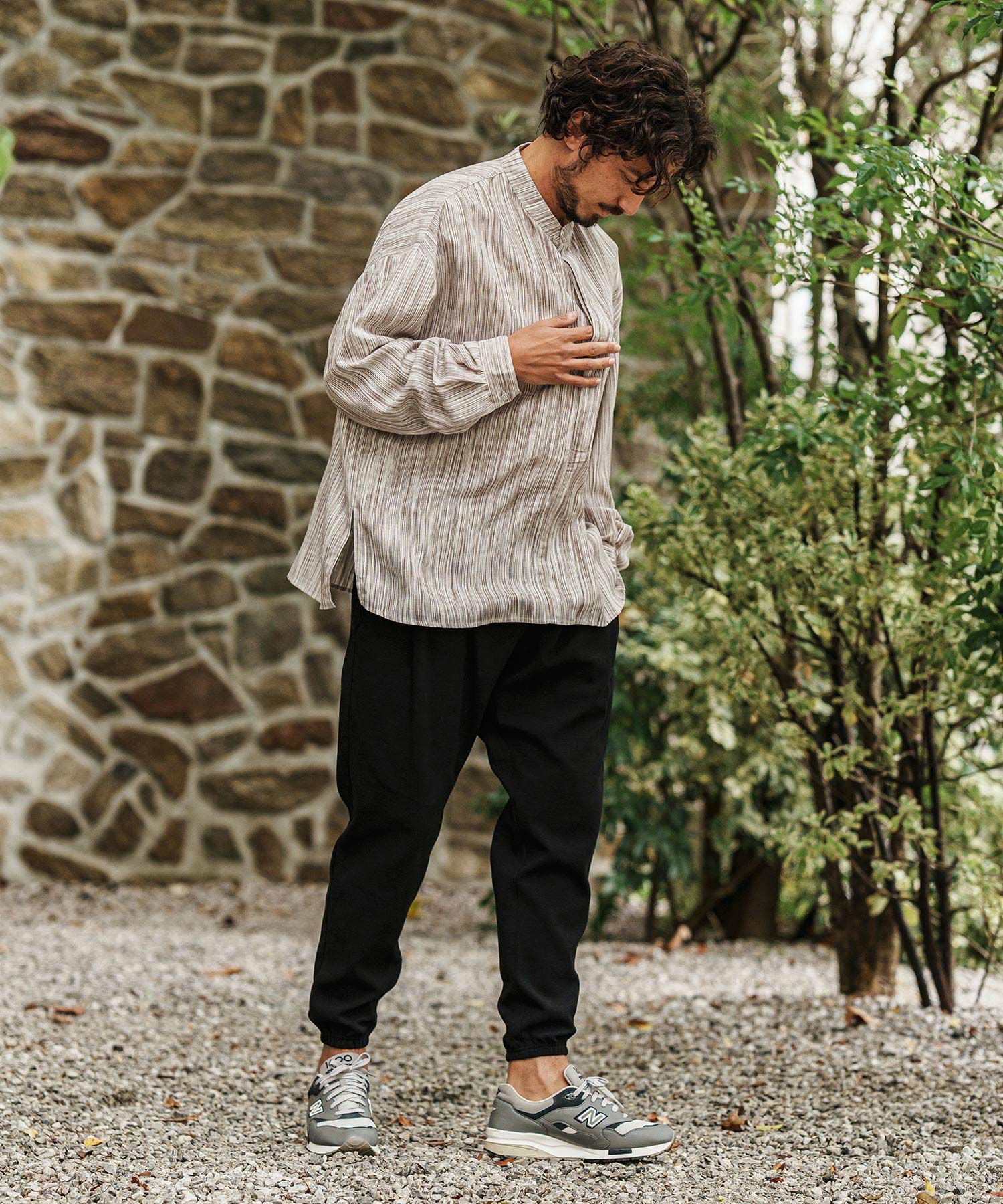 30%OFF【CAMBIO(カンビオ)】レーヨンリネンバンドカラーストライププル
