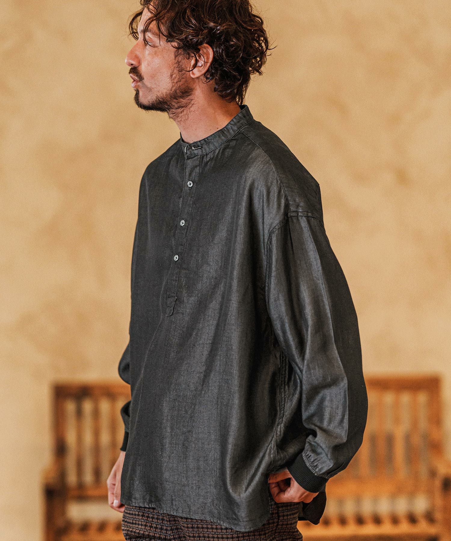 meer.  トップス CAMBIO(カンビオ)】Silky Denim Cuffs Rib Skipper Pullover Shirts
