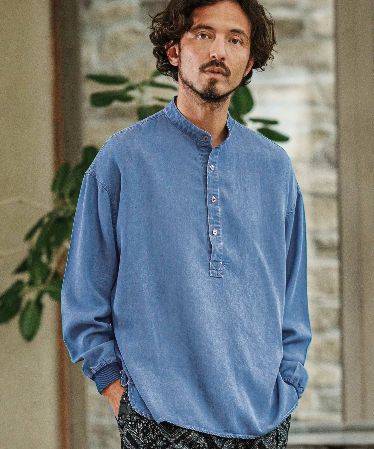 50%OFF【CAMBIO(カンビオ)】Silky Denim Cuffs Rib Skipper Pullover
